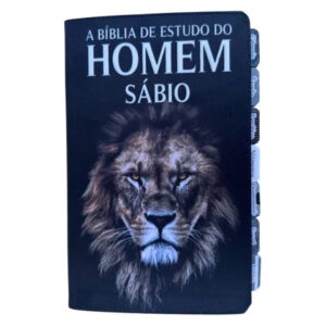 Bíblia de Estudos do Homem Sábio Leão Perfil com Abas adesivas