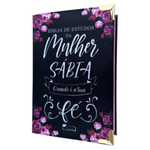Bíblia da Mulher Sábia de Estudos Preta Fé com Harpa ARC