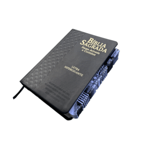 Bíblia Sagrada Preta – Capa Luxo | Letra Hiper Gigante | Full Color com Abas Adesivas ARC | CPP